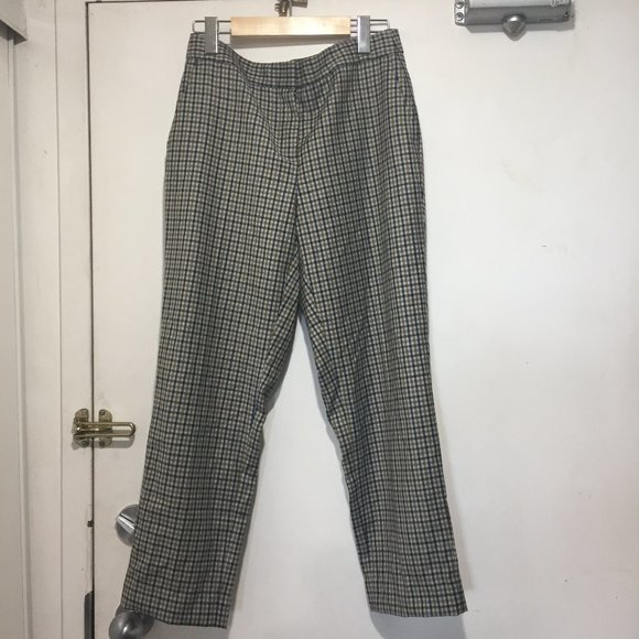 MASSIMO DUTTI PLAID CROPPED PANTS SIZE 8 - Picture 2 of 6